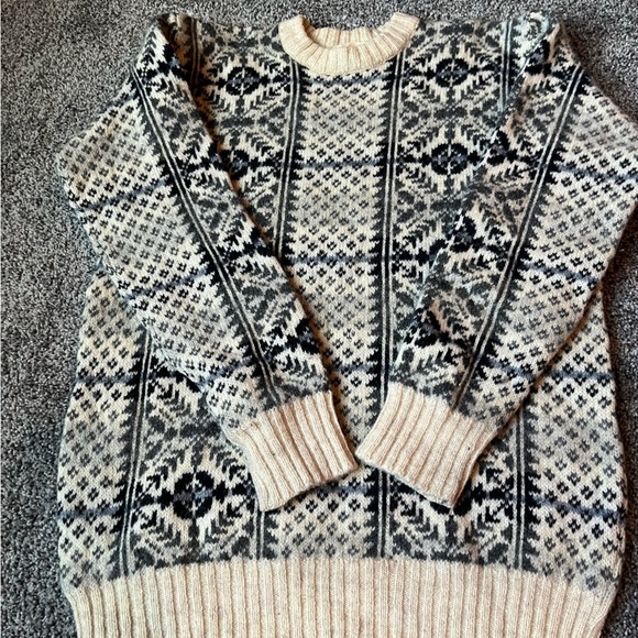 Vintage  Men’s Large Shetland Wool Sweater Y2k 1990's  Croft spun Scotland - Picture 1 of 2